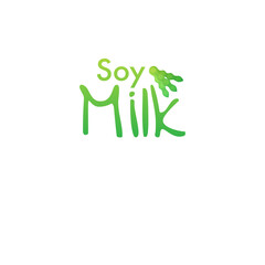 Organic Soy milk package. Healthy nutrition, cartoon milk. Vector stock illustration.