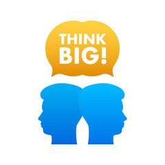 Think big light bulb, motivational. Vector stock illustration.