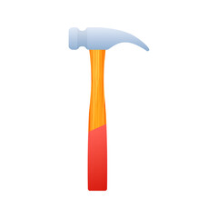 Claw hammer. Builder tools. Labour Day. Vector stock illustration.
