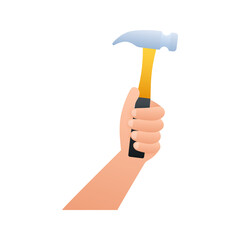 Claw hammer. Builder tools. Labour Day. Vector stock illustration.