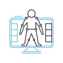 motion capture line icon, outline symbol, vector illustration, concept sign