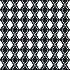 Vector geometric seamless pattern of black and white rhombus 