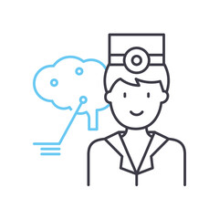 neurologist line icon, outline symbol, vector illustration, concept sign