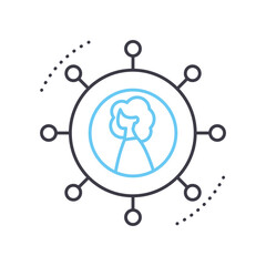 Fototapeta premium networking line icon, outline symbol, vector illustration, concept sign