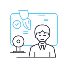 new workstyle line icon, outline symbol, vector illustration, concept sign