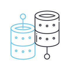 network database line icon, outline symbol, vector illustration, concept sign
