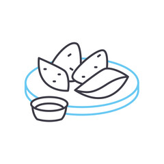 nachos line icon, outline symbol, vector illustration, concept sign