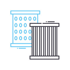 oil filter line icon, outline symbol, vector illustration, concept sign