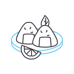 onigiri line icon, outline symbol, vector illustration, concept sign