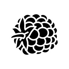 blackberry berry leaf glyph icon vector. blackberry berry leaf sign. isolated symbol illustration