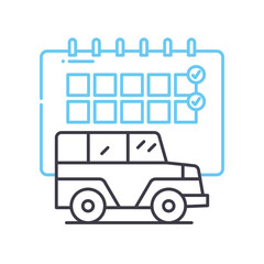 offroad event line icon, outline symbol, vector illustration, concept sign