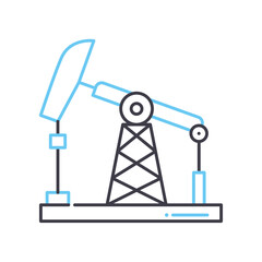 oil pump jack line icon, outline symbol, vector illustration, concept sign