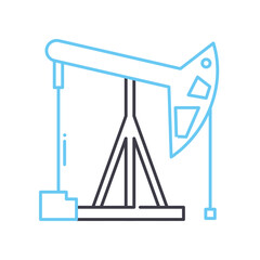 oil pump production line icon, outline symbol, vector illustration, concept sign