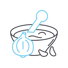 onion line icon, outline symbol, vector illustration, concept sign