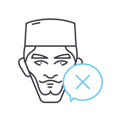 no swearing line icon, outline symbol, vector illustration, concept sign