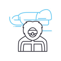 north pole line icon, outline symbol, vector illustration, concept sign