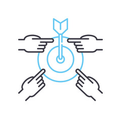 objective line icon, outline symbol, vector illustration, concept sign