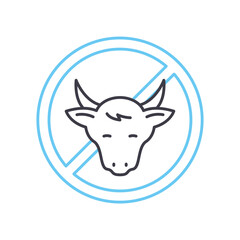 no cow milk line icon, outline symbol, vector illustration, concept sign