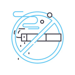 no smoking sign line icon, outline symbol, vector illustration, concept sign