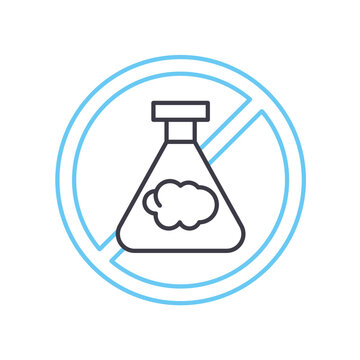 non toxic chemicals line icon, outline symbol, vector illustration, concept sign