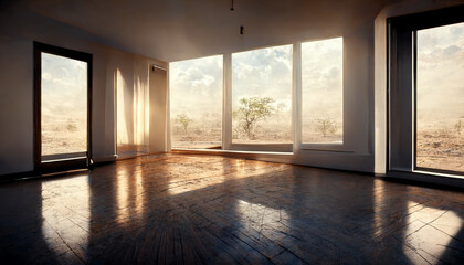 Obraz premium empty room with window