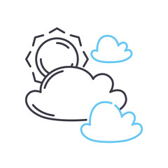 overcast line icon, outline symbol, vector illustration, concept sign