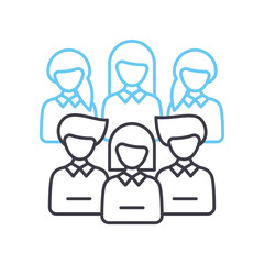 organization line icon, outline symbol, vector illustration, concept sign