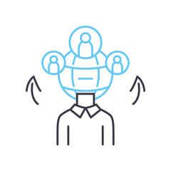 outsourse management line icon, outline symbol, vector illustration, concept sign