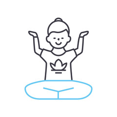 pactice mindfulness line icon, outline symbol, vector illustration, concept sign