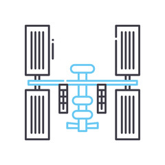 orbital space station line icon, outline symbol, vector illustration, concept sign