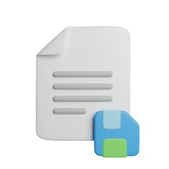 Save File Document 3D Rendering Illustration