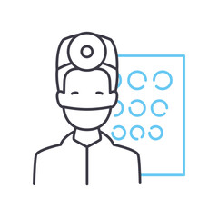 ophthalmologist line icon, outline symbol, vector illustration, concept sign
