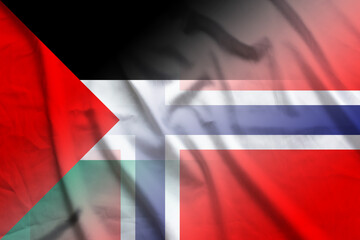 Palestinian National Authority and Norway government flag transborder negotiation NOR PSE