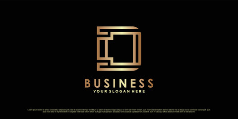 Monogram logo design initial letter d for business or personal with creative concept Premium Vector