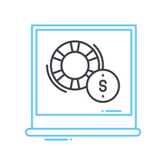 online gambling line icon, outline symbol, vector illustration, concept sign
