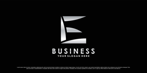 Monogram logo design initial letter e for business or personal with creative concept Premium Vector