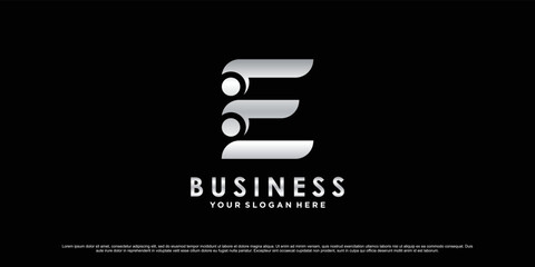 Monogram logo design initial letter e for business or personal with creative concept Premium Vector
