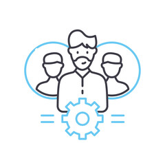 people management line icon, outline symbol, vector illustration, concept sign