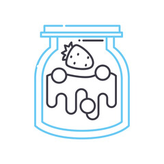 parfait line icon, outline symbol, vector illustration, concept sign