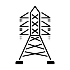 Transmission tower black icon. Suitable for website, content design, poster, banner, or video editing needs