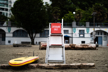 lifeguard chair beach in the city