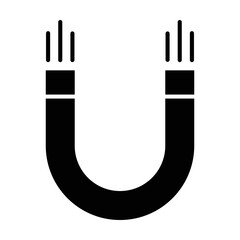 Magnet black icon. Suitable for website, content design, poster, banner, or video editing needs