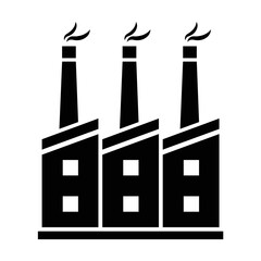 Factory black icon. Suitable for website, content design, poster, banner, or video editing needs