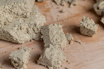 Sunflower halva broken into pieces