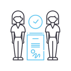 partners agreement line icon, outline symbol, vector illustration, concept sign