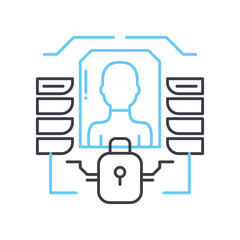 personal data line icon, outline symbol, vector illustration, concept sign