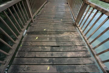 close up of the wooden bridge