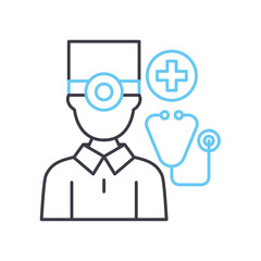 personal doctor line icon, outline symbol, vector illustration, concept sign