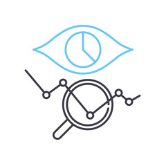 predictive analytics line icon, outline symbol, vector illustration, concept sign