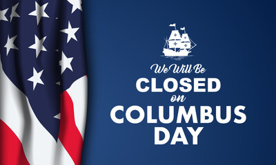 columbus Day Background Design. Banner, Poster, Greeting Card. Vector Illustration.